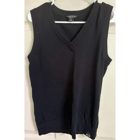 Oakley Top Hill Sweater Vest Medium Golf Tennis Athletic Stretch Black Sporty - Picture 3 of 6
